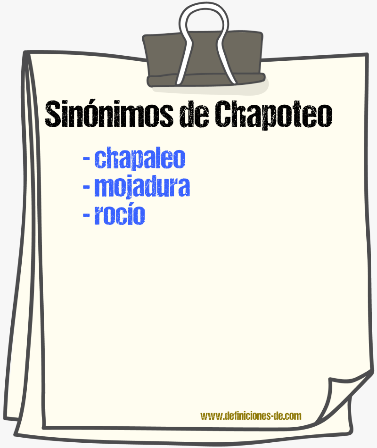 Sinnimos de chapoteo