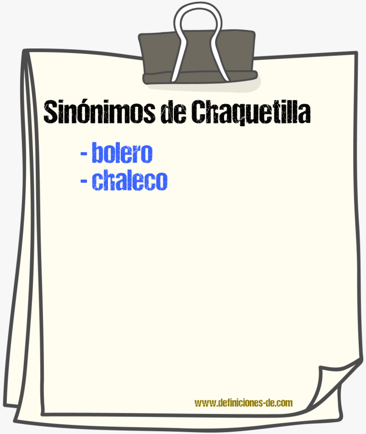 Sinnimos de chaquetilla