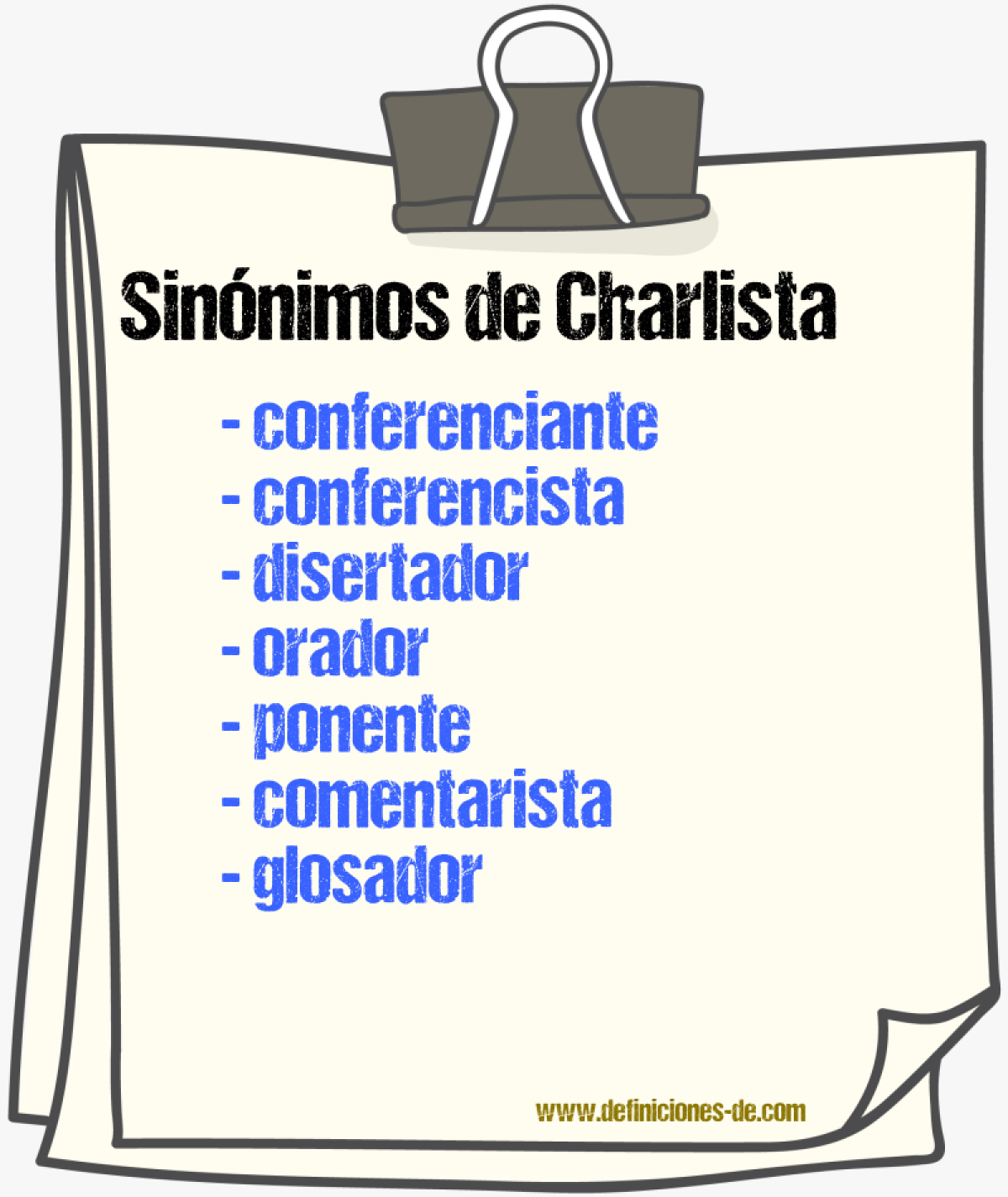 Sinnimos de charlista