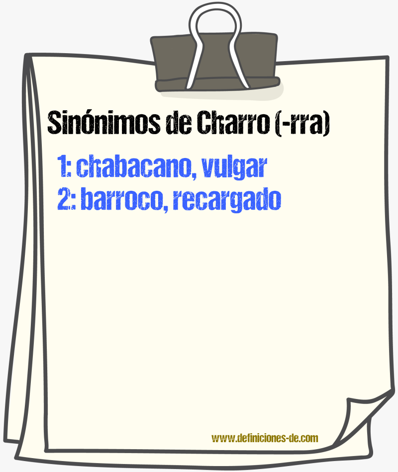 Sinnimos de charro