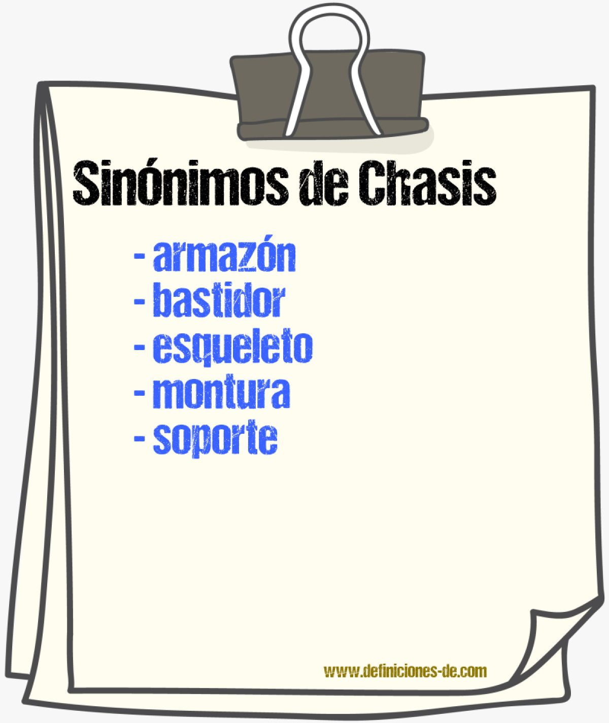 Sinnimos de chasis