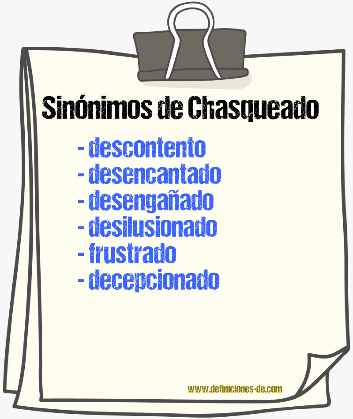 Sinnimos de chasqueado