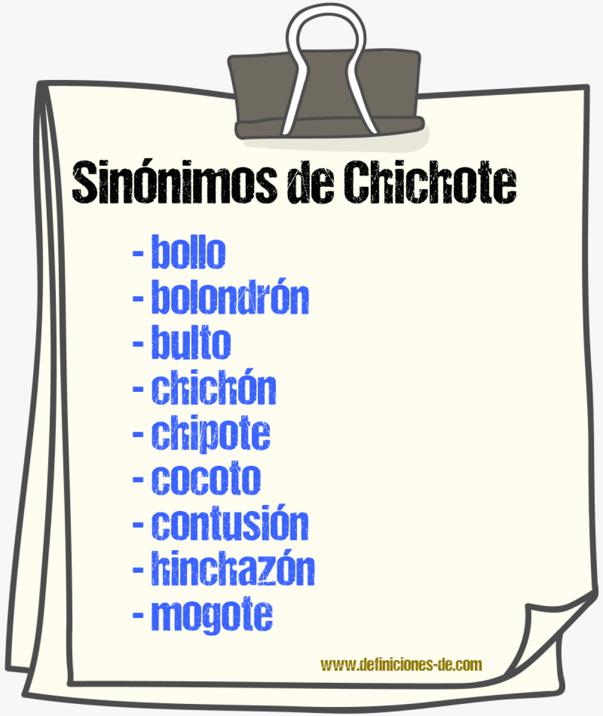 Sinnimos de chichote