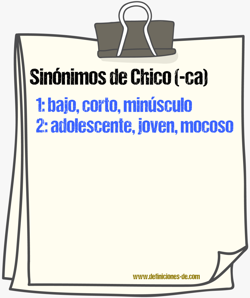 Sinnimos de chico