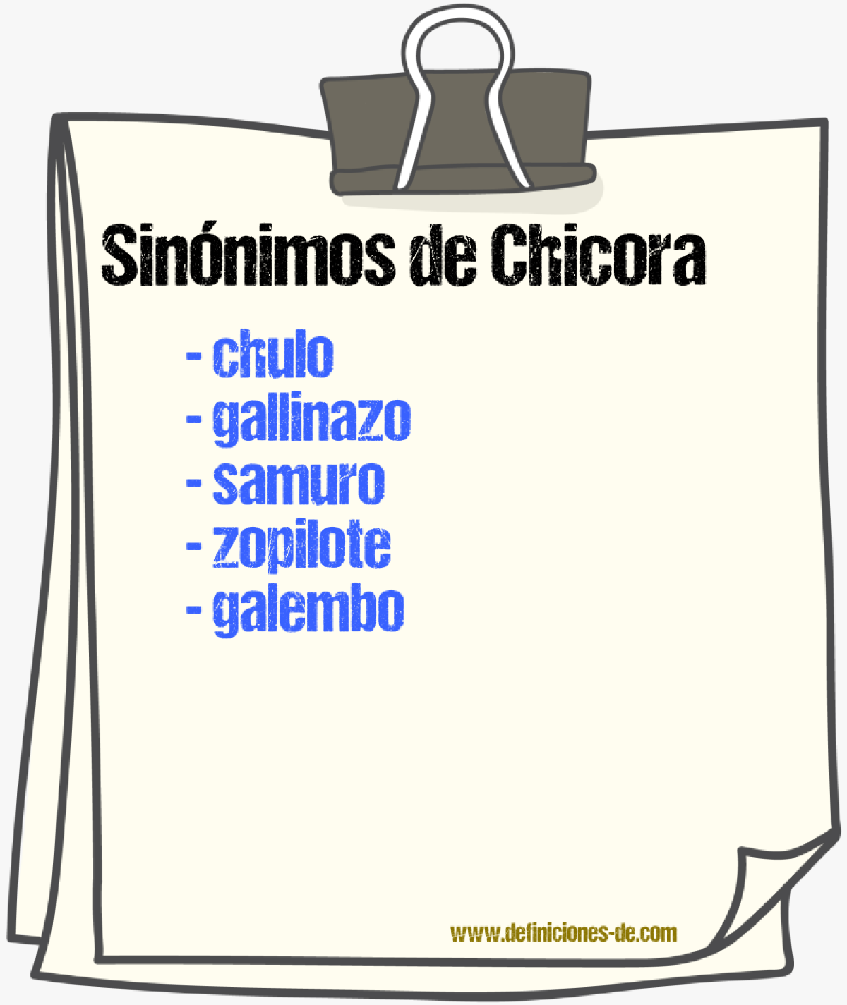 Sinnimos de chicora