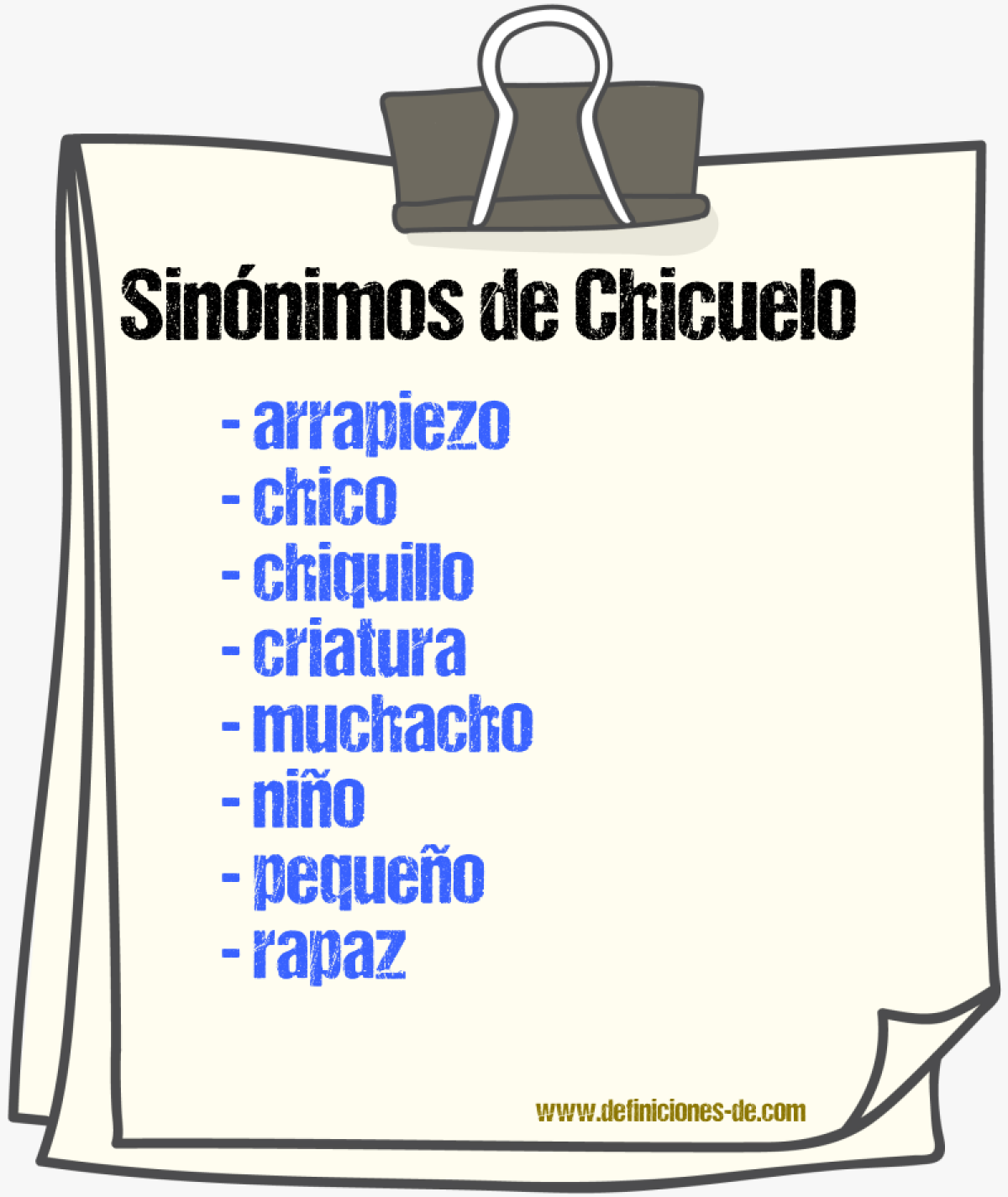 Sinnimos de chicuelo