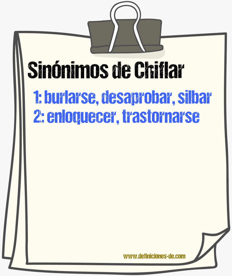 Sinnimos de chiflar