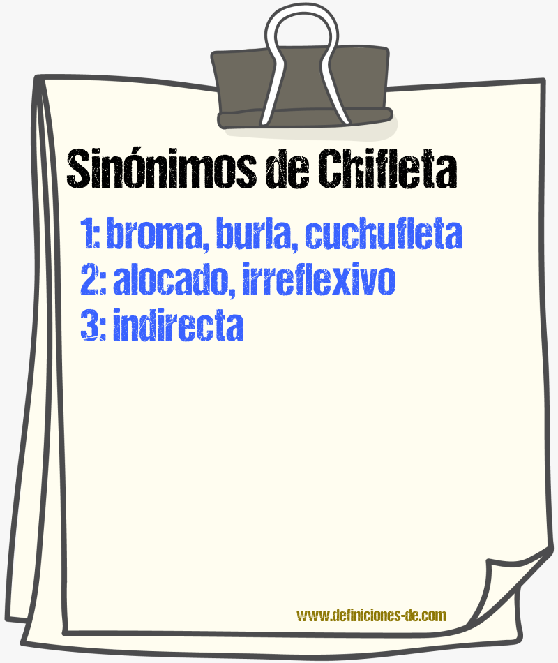 Sinnimos de chifleta