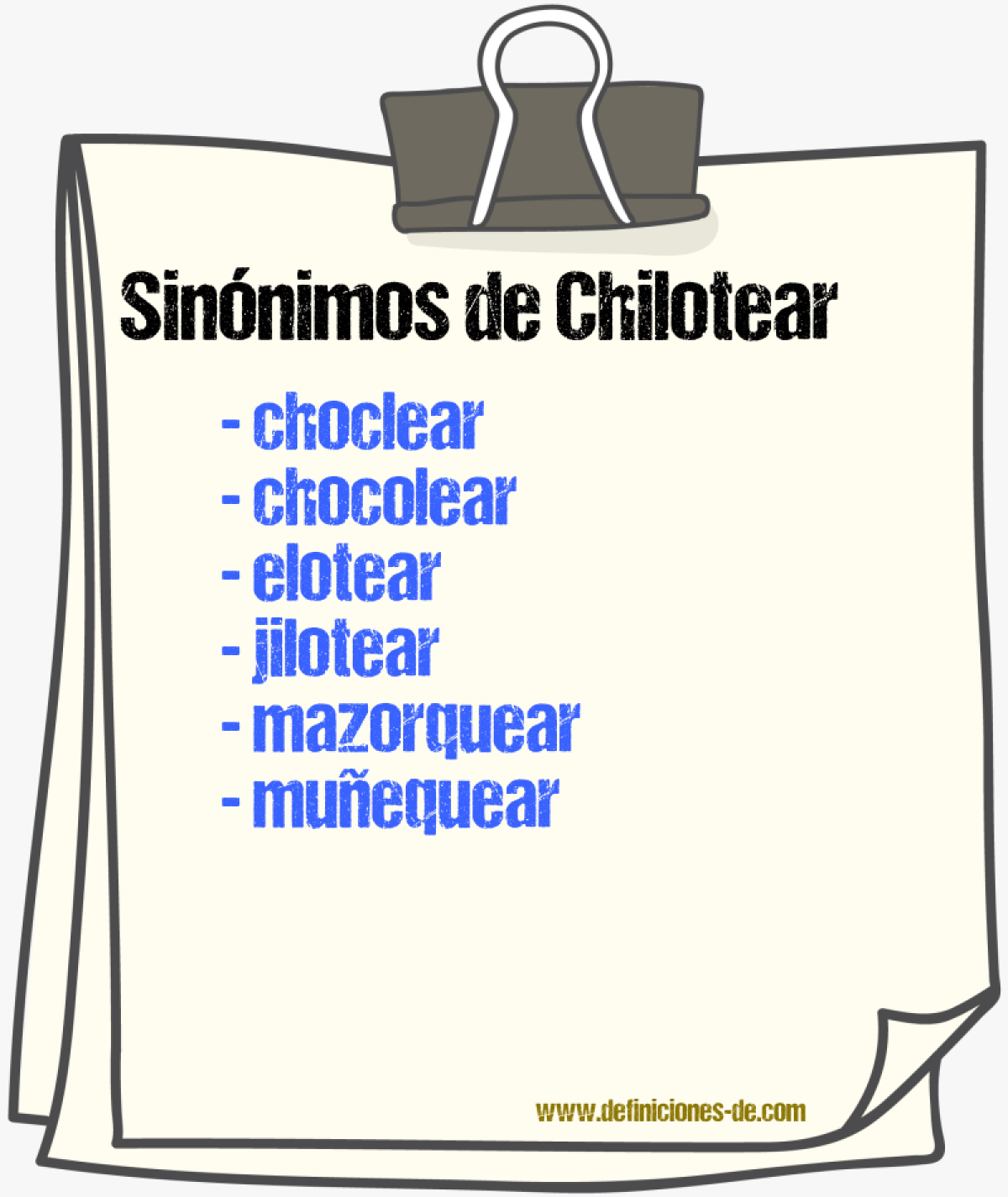 Sinnimos de chilotear