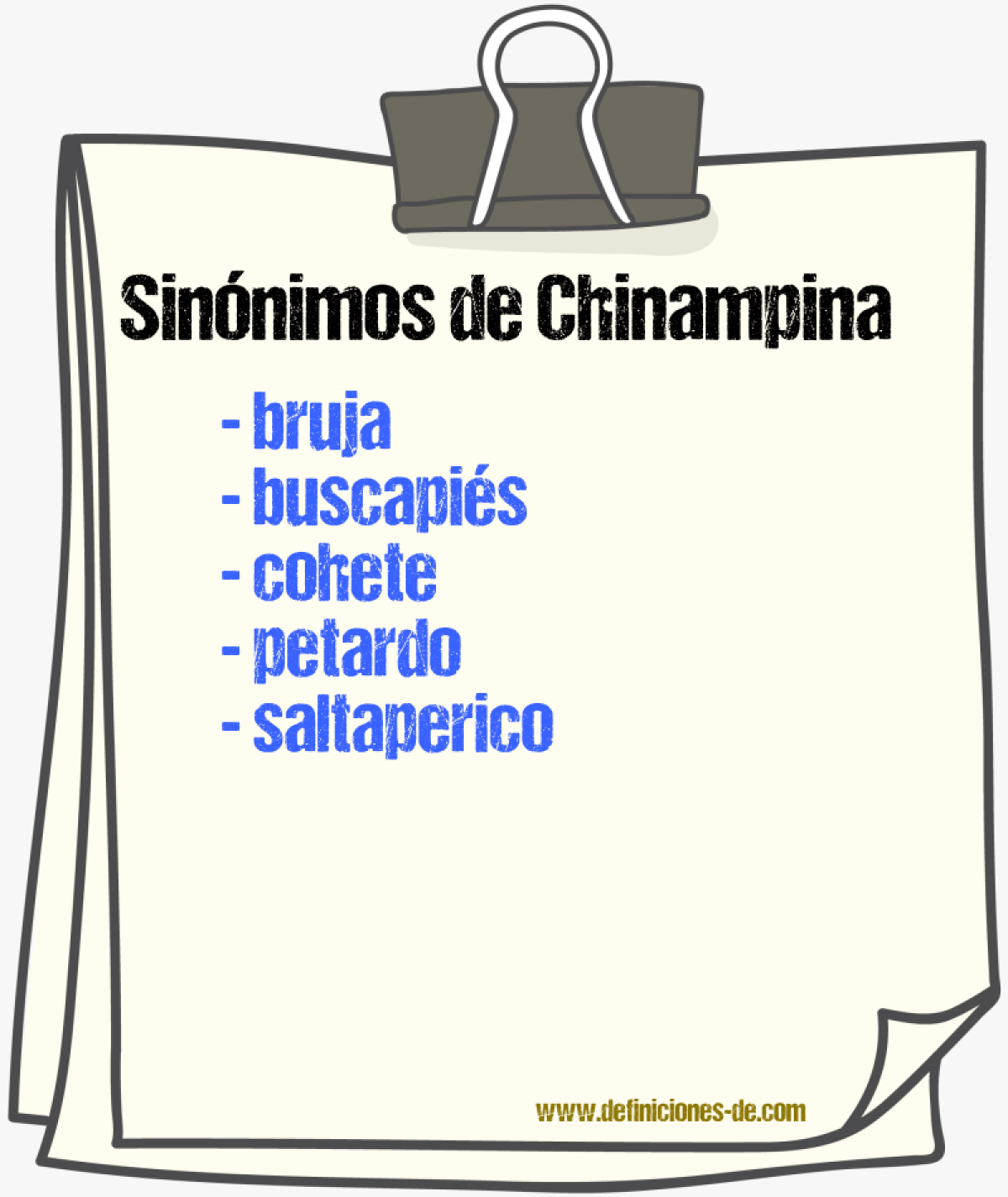 Sinnimos de chinampina