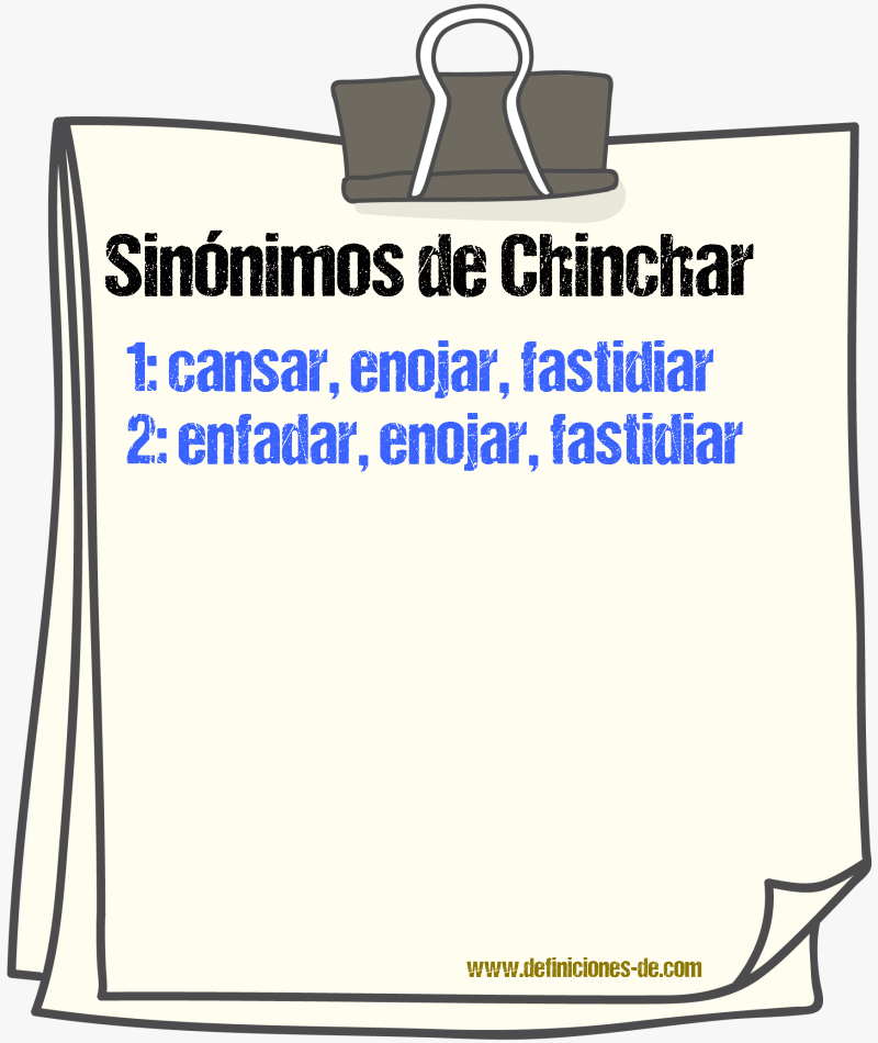 Sinnimos de chinchar