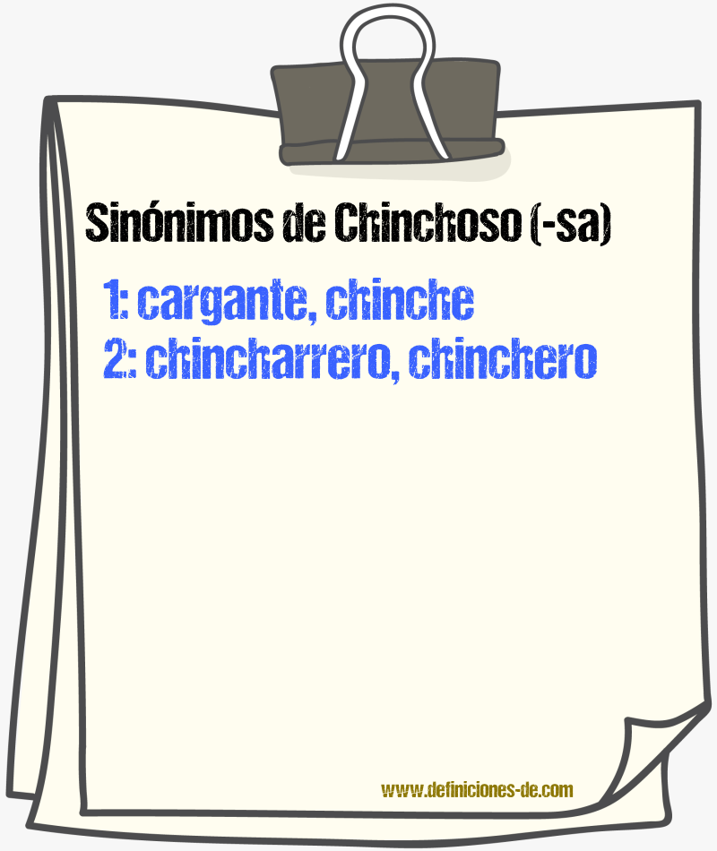 Sinnimos de chinchoso