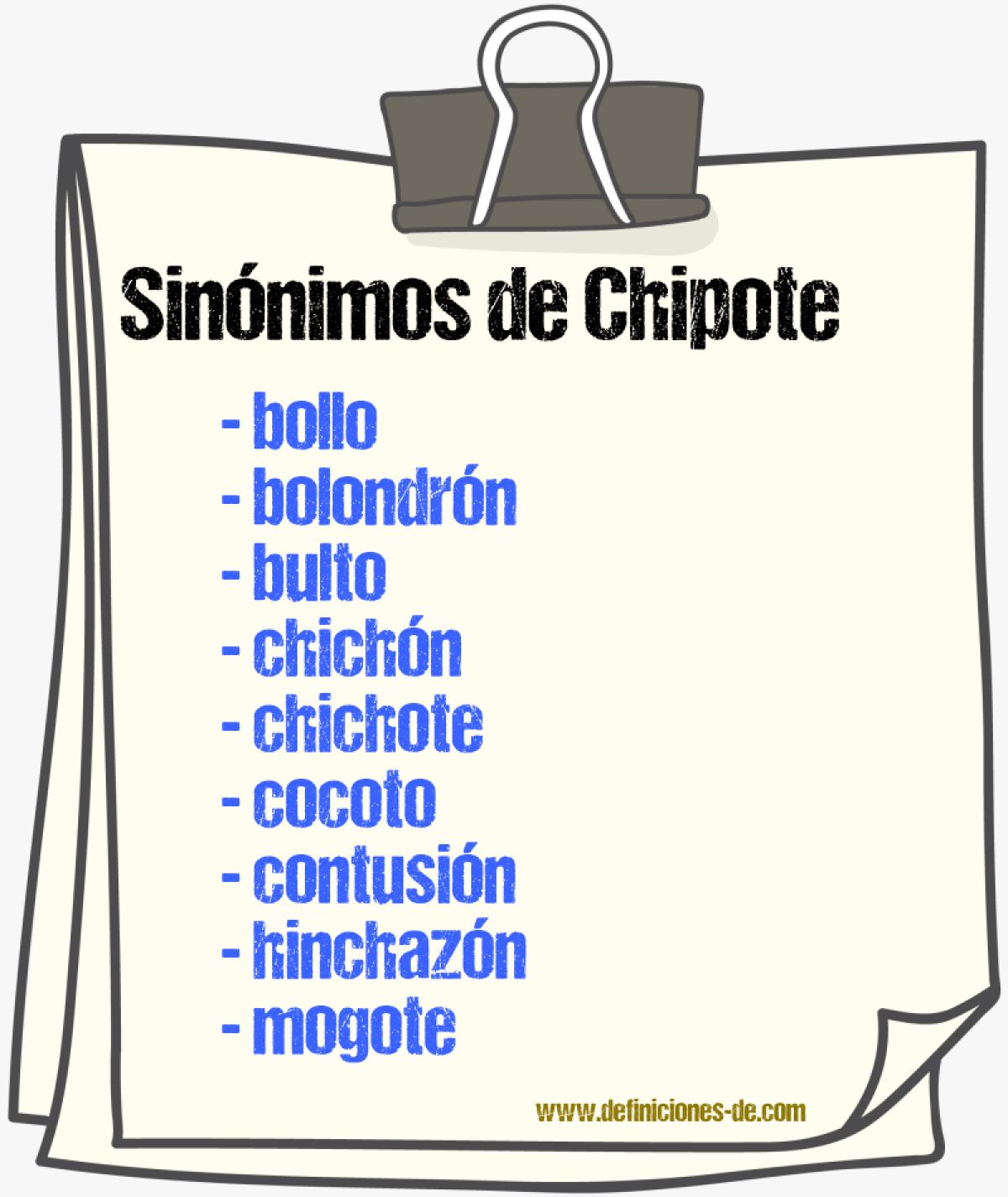 Sinnimos de chipote