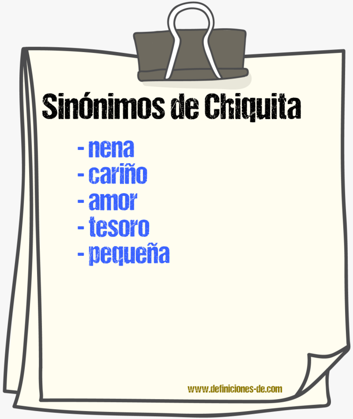 Sinónimos de chiquita