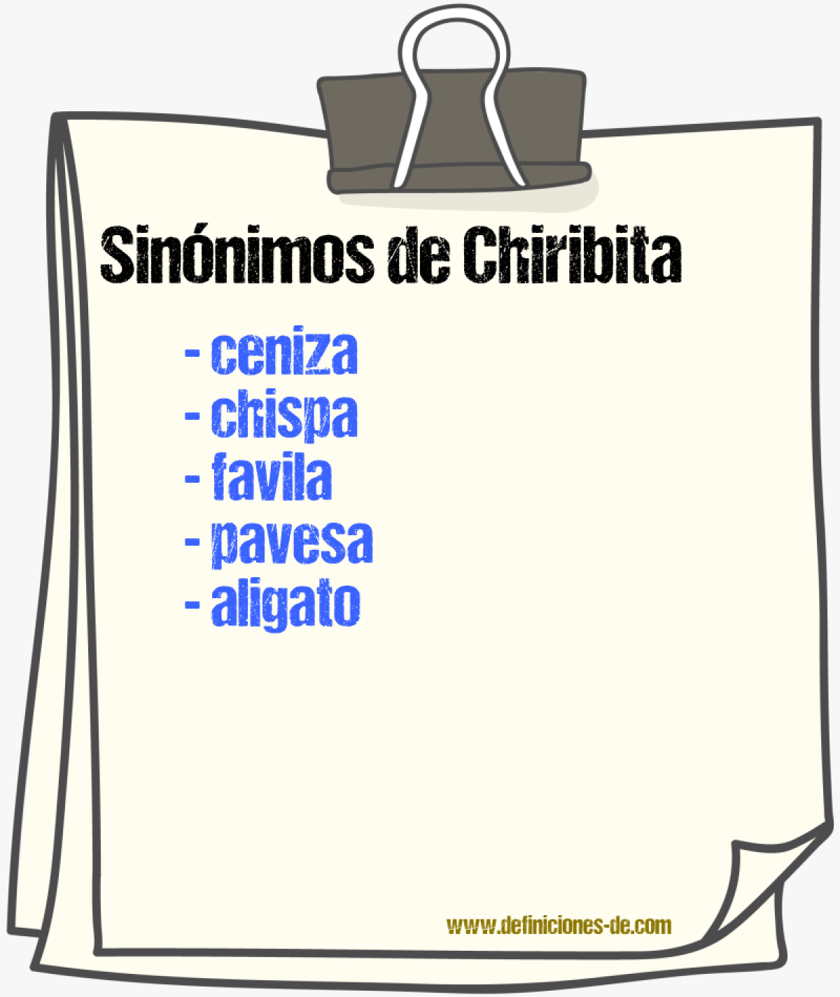 Sinnimos de chiribita