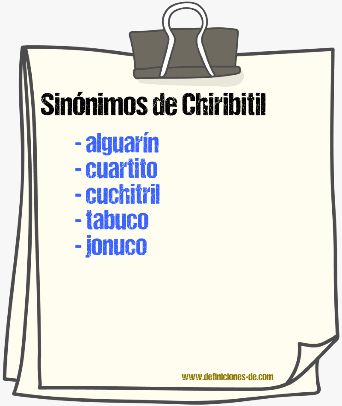 Sinnimos de chiribitil