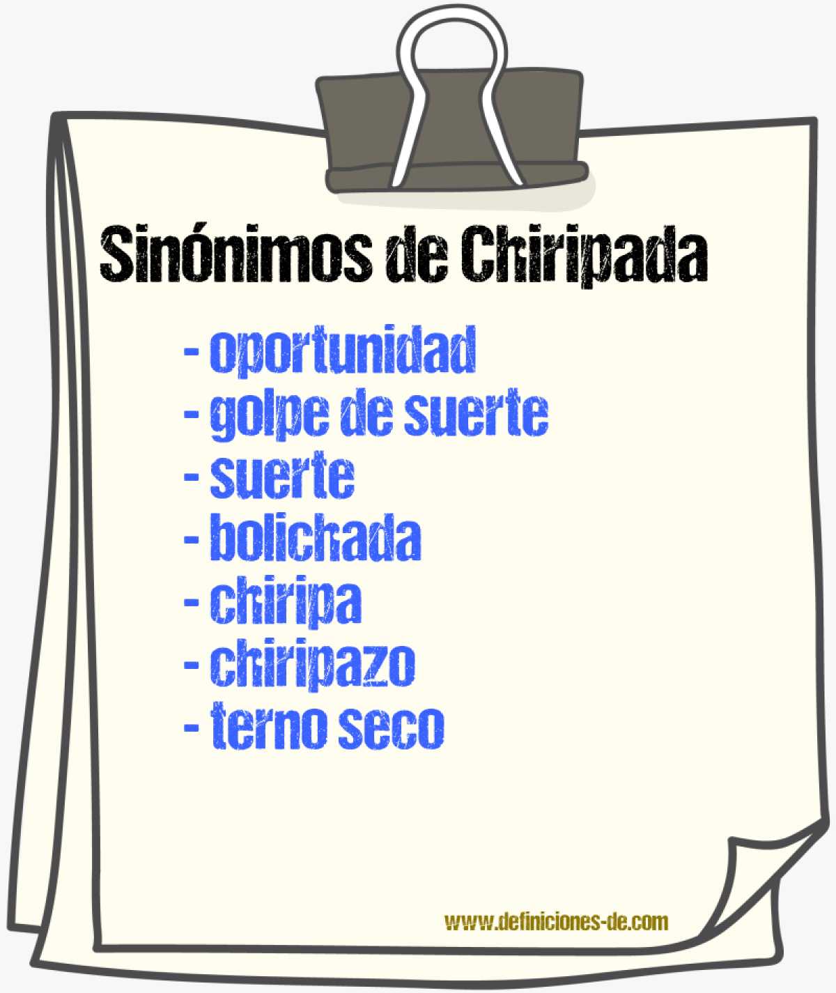 Sinnimos de chiripada