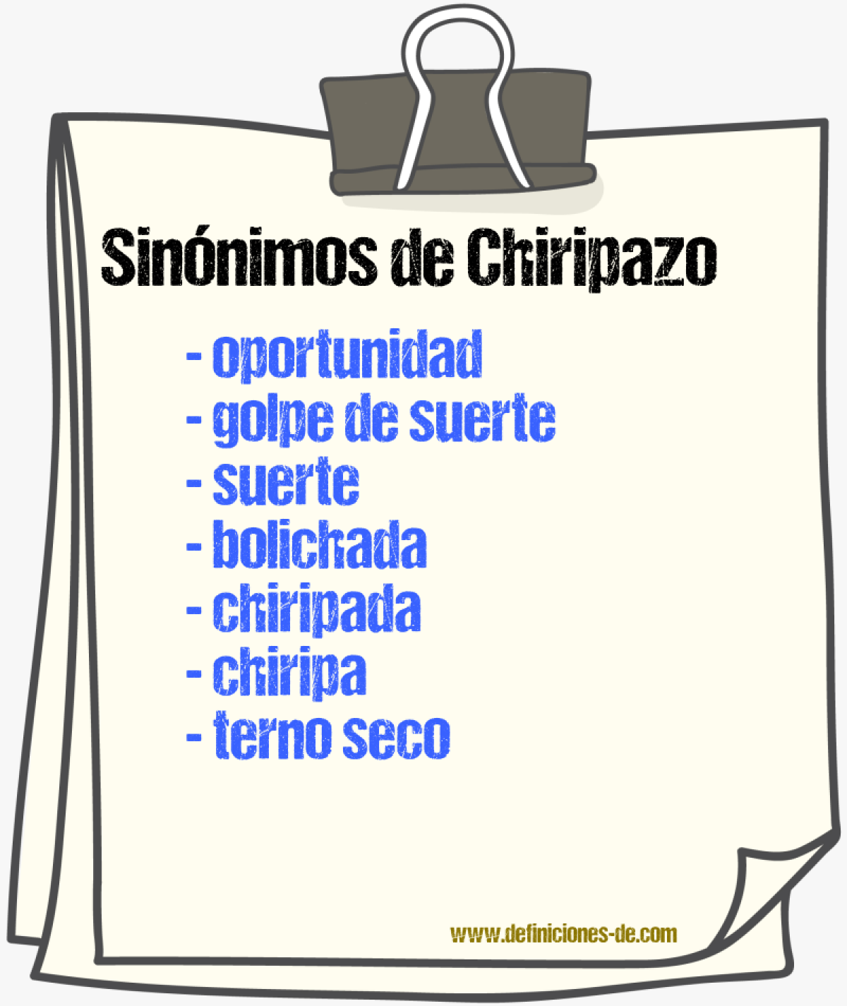 Sinnimos de chiripazo