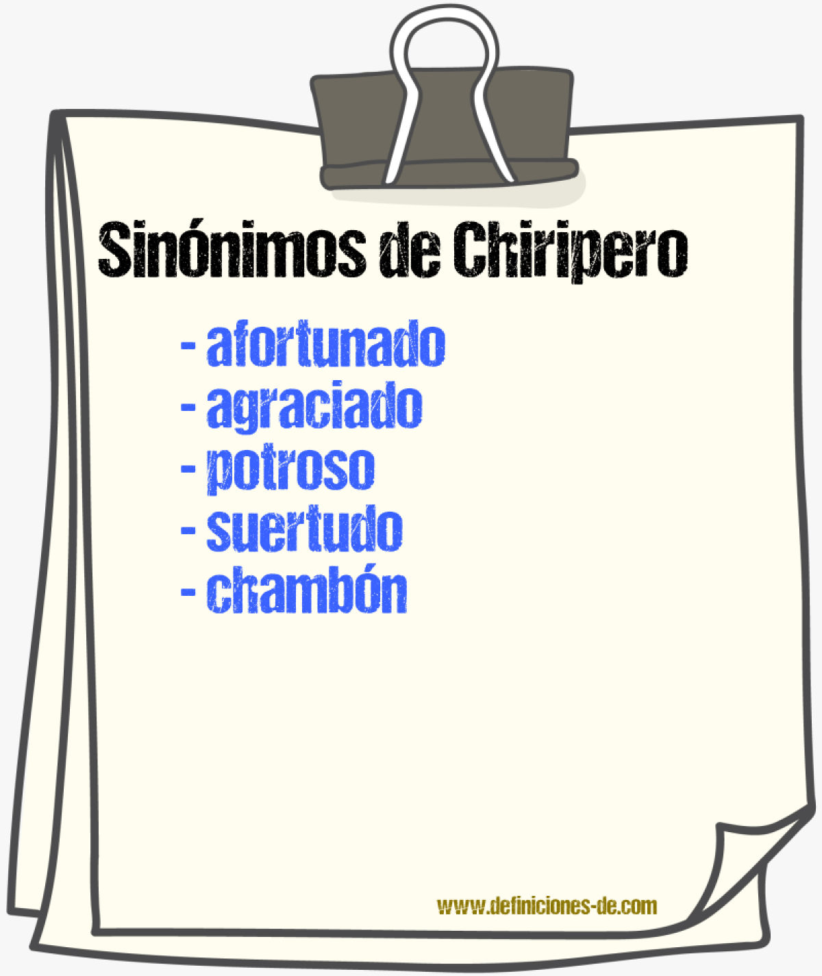 Sinnimos de chiripero