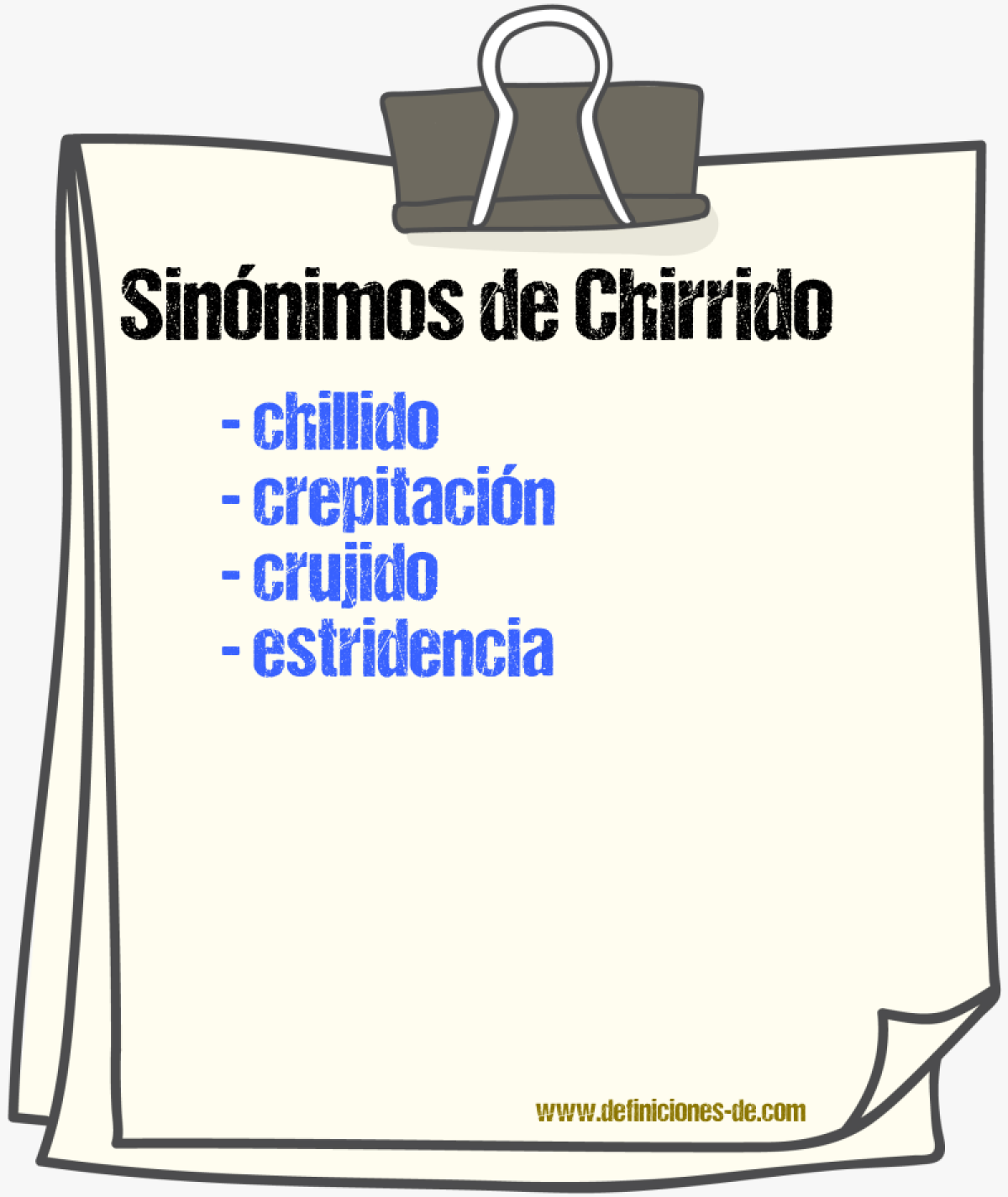 Sinnimos de chirrido