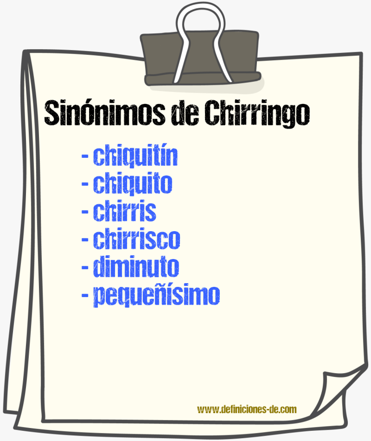 Sinnimos de chirringo