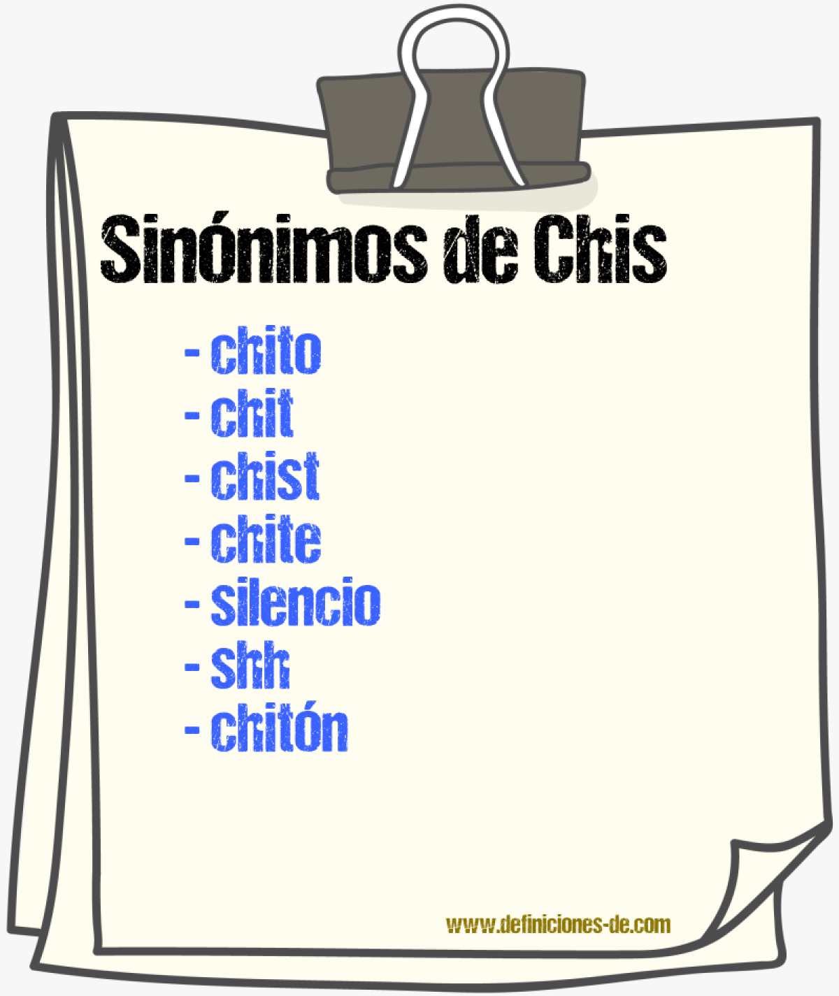 Sinnimos de chis