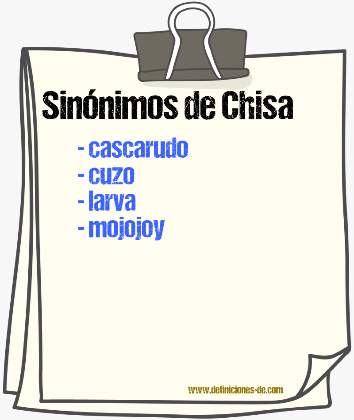 Sinnimos de chisa