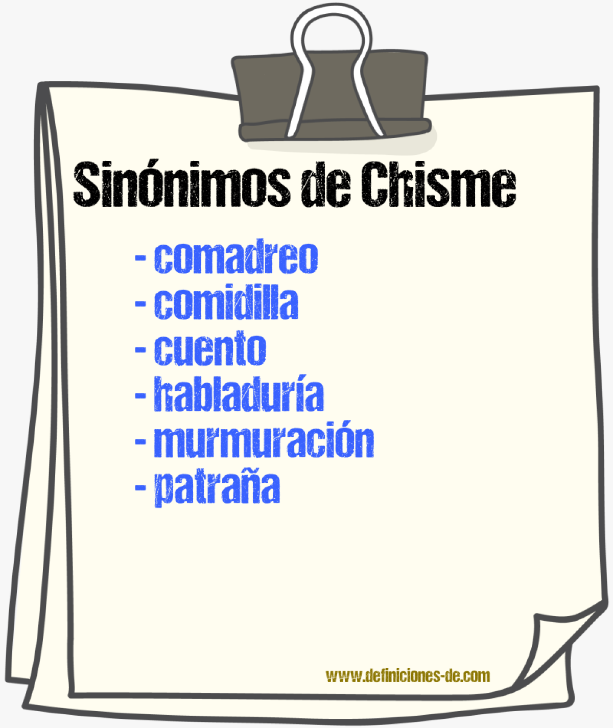 Sinnimos de chisme