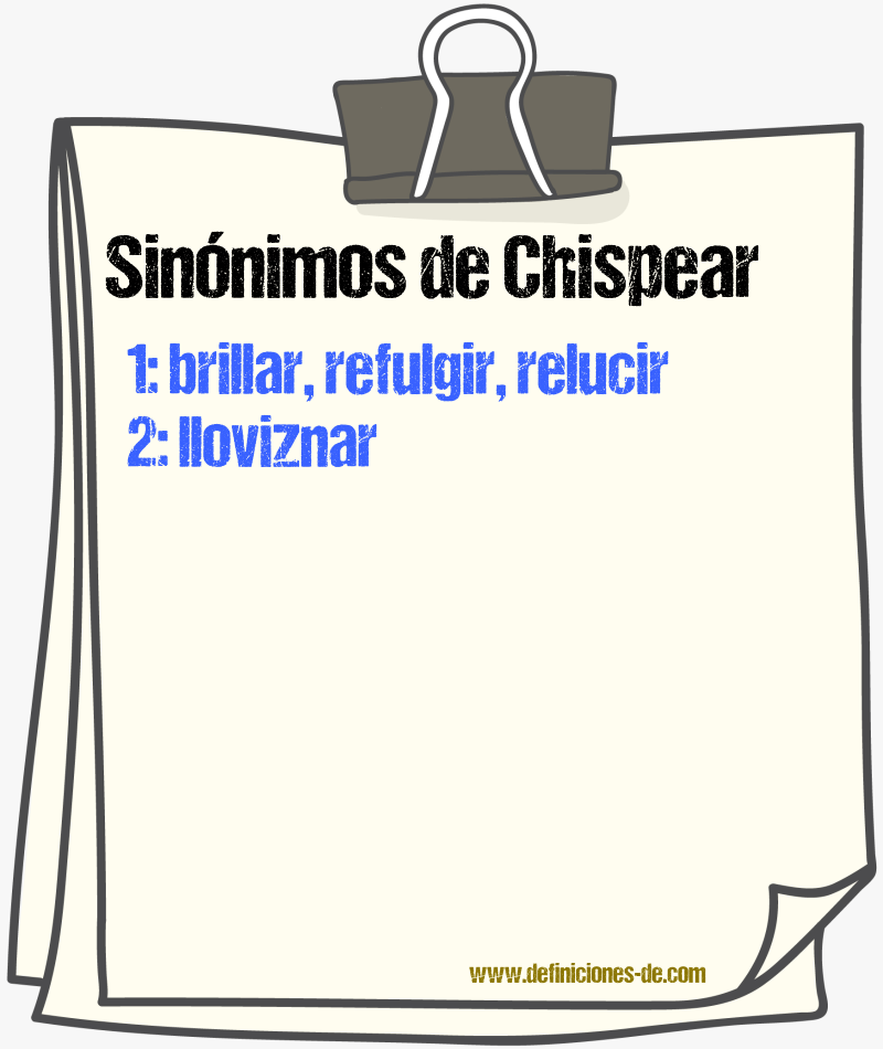 Sinnimos de chispear