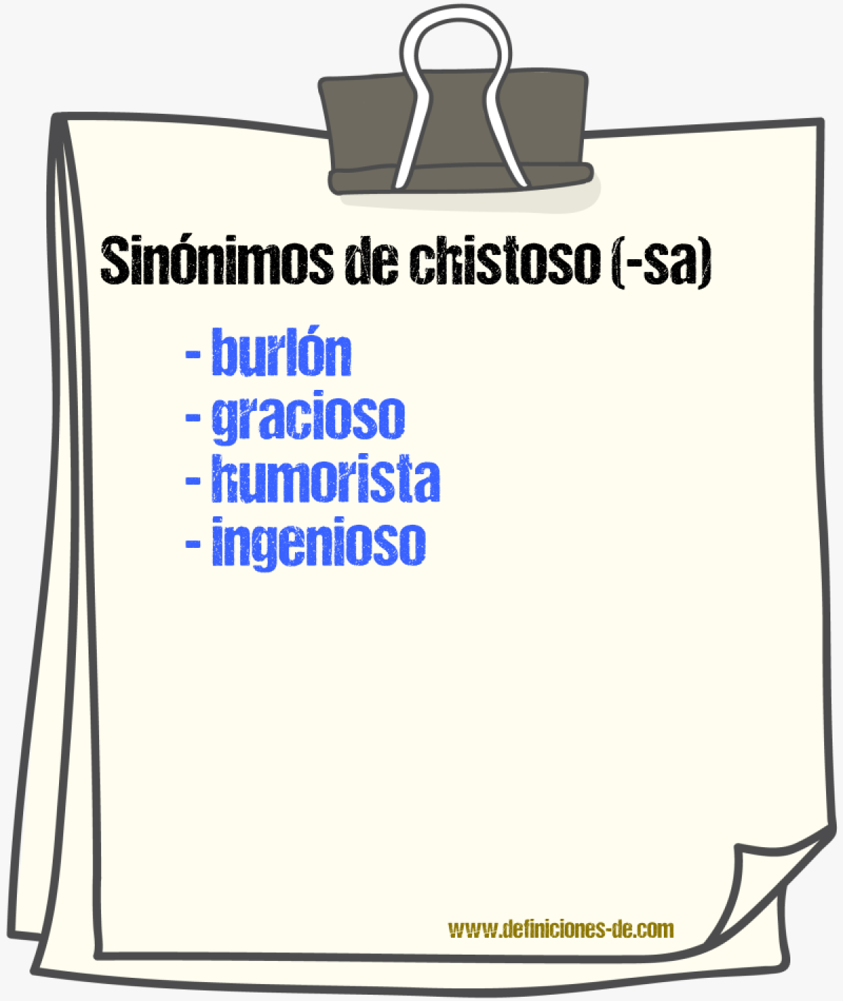 Sinnimos de chistoso