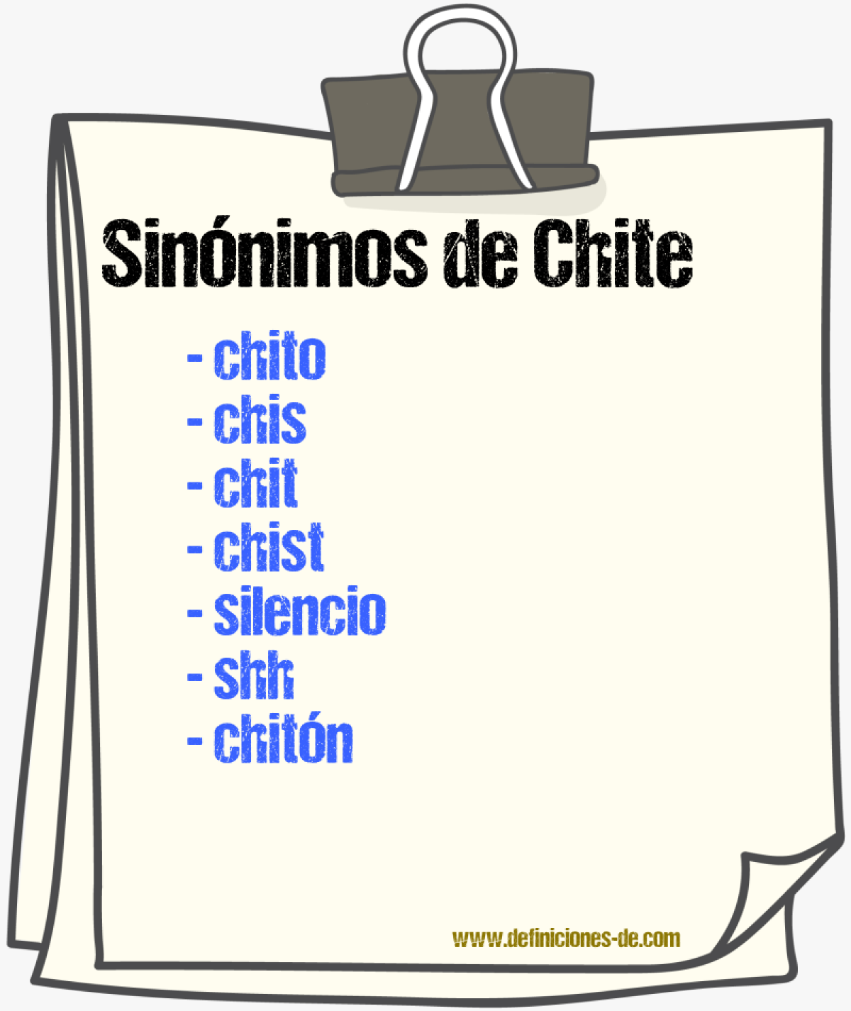 Sinnimos de chite