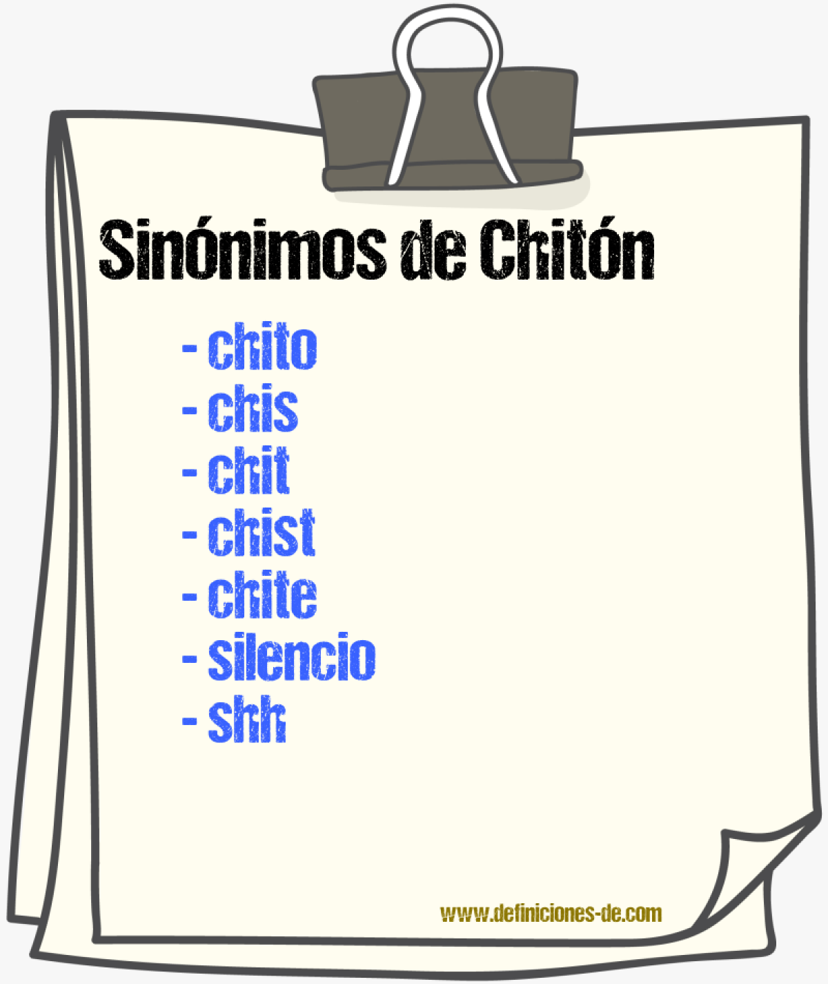 Sinnimos de chitn