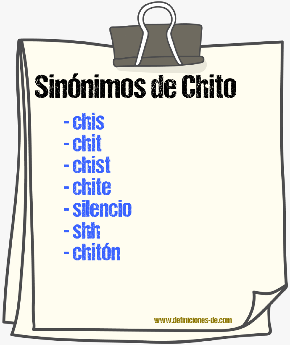 Sinnimos de chito