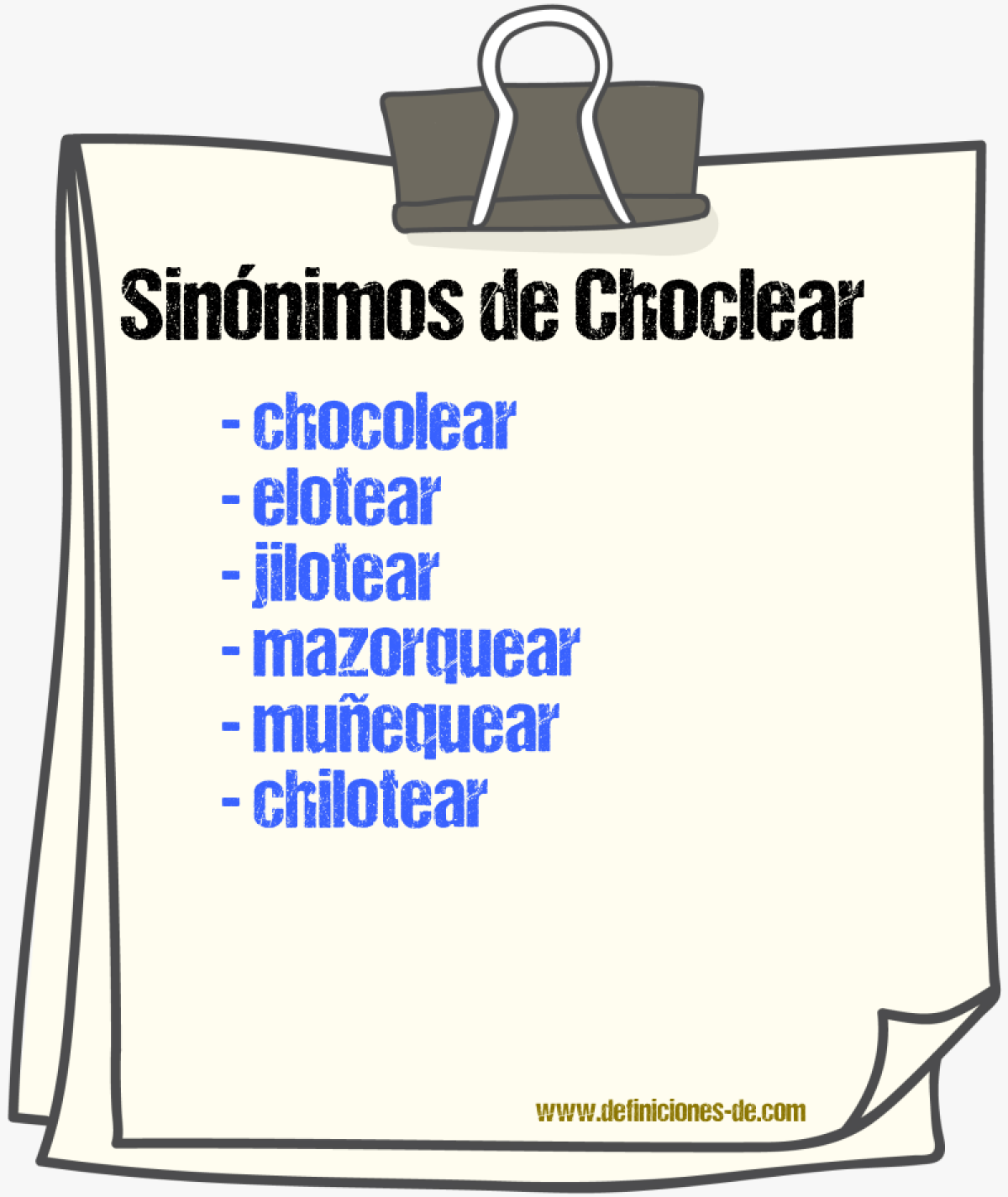 Sinnimos de choclear