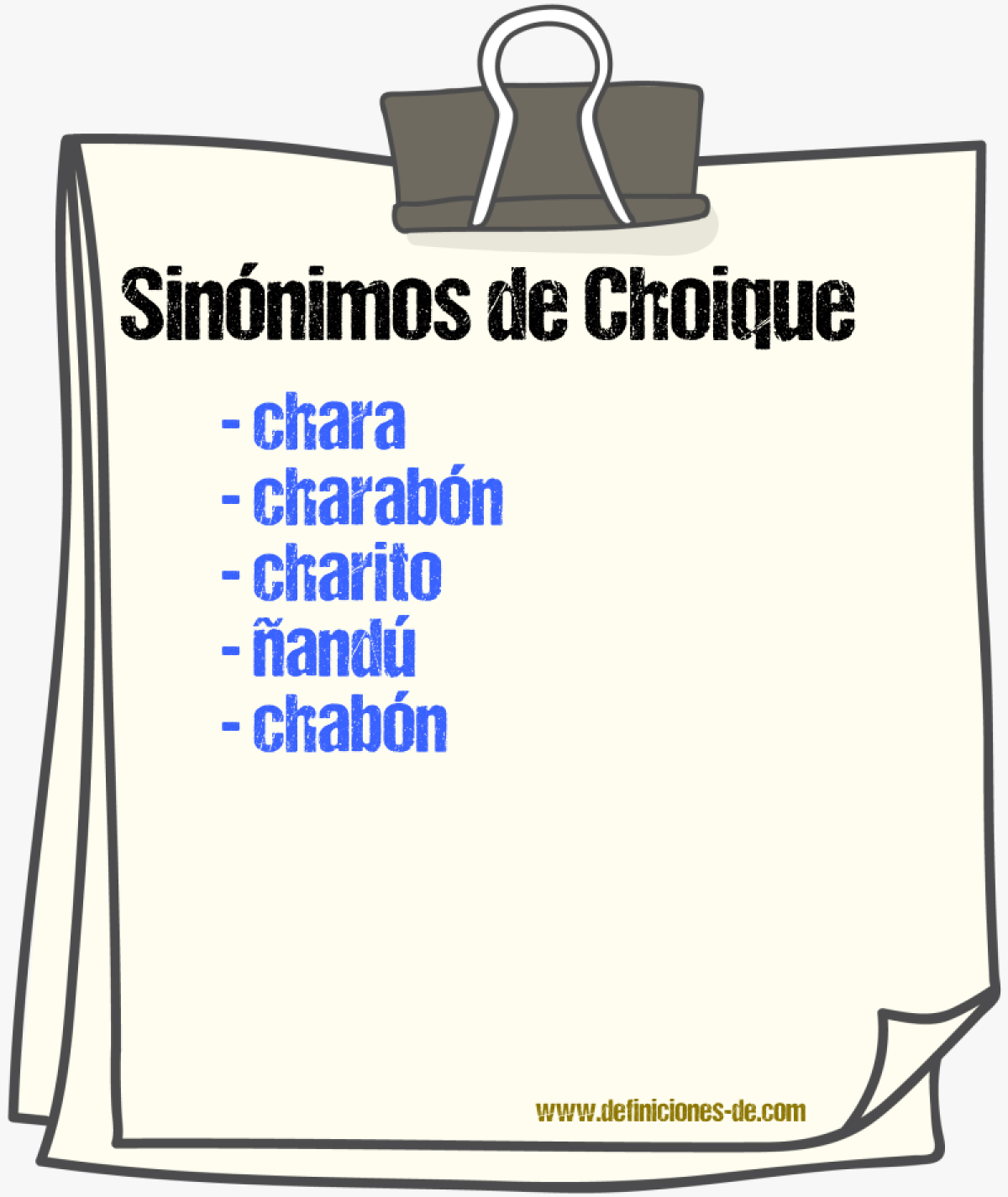 Sinnimos de choique