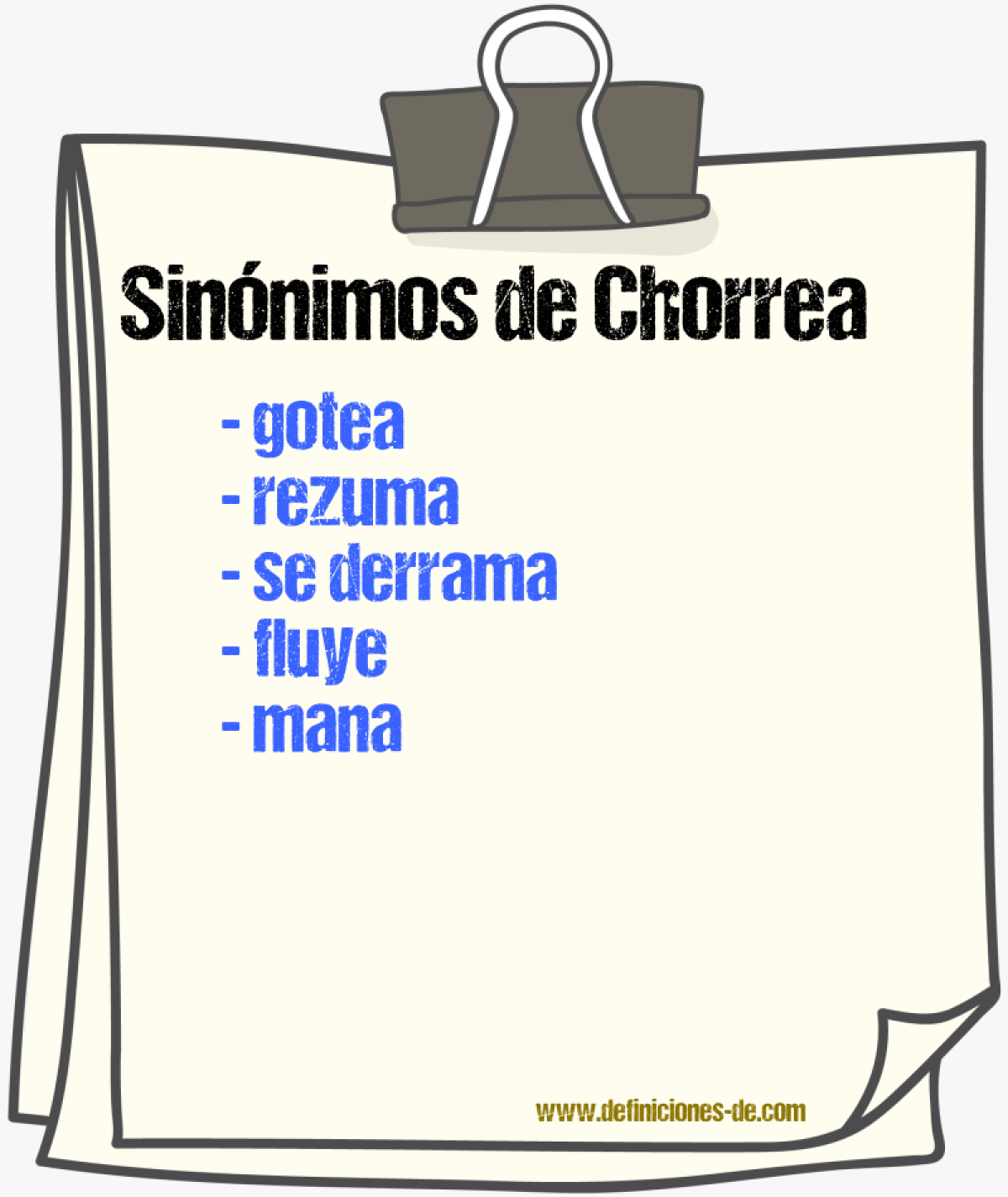 Sinónimos de chorrea