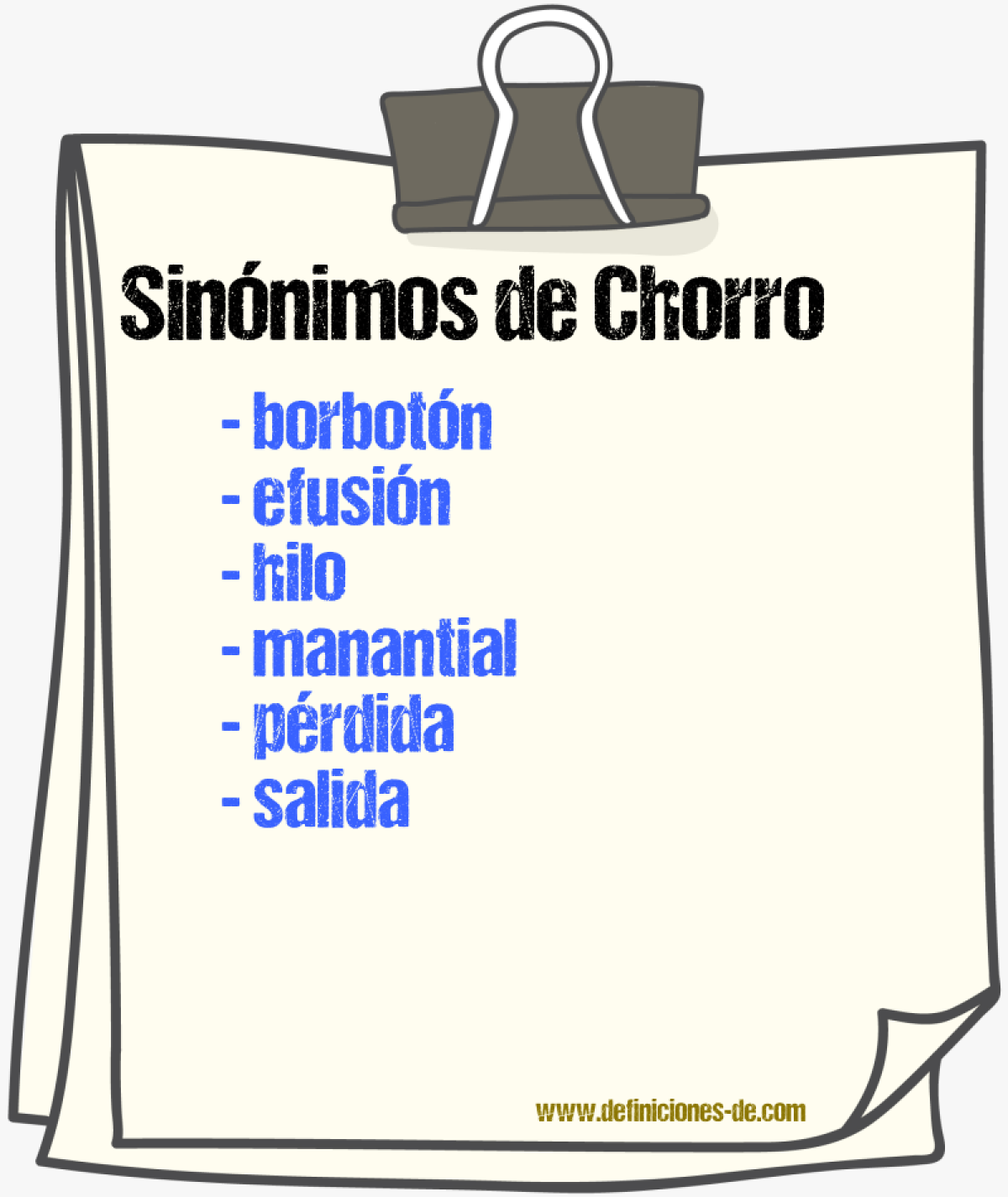 Sinnimos de chorro