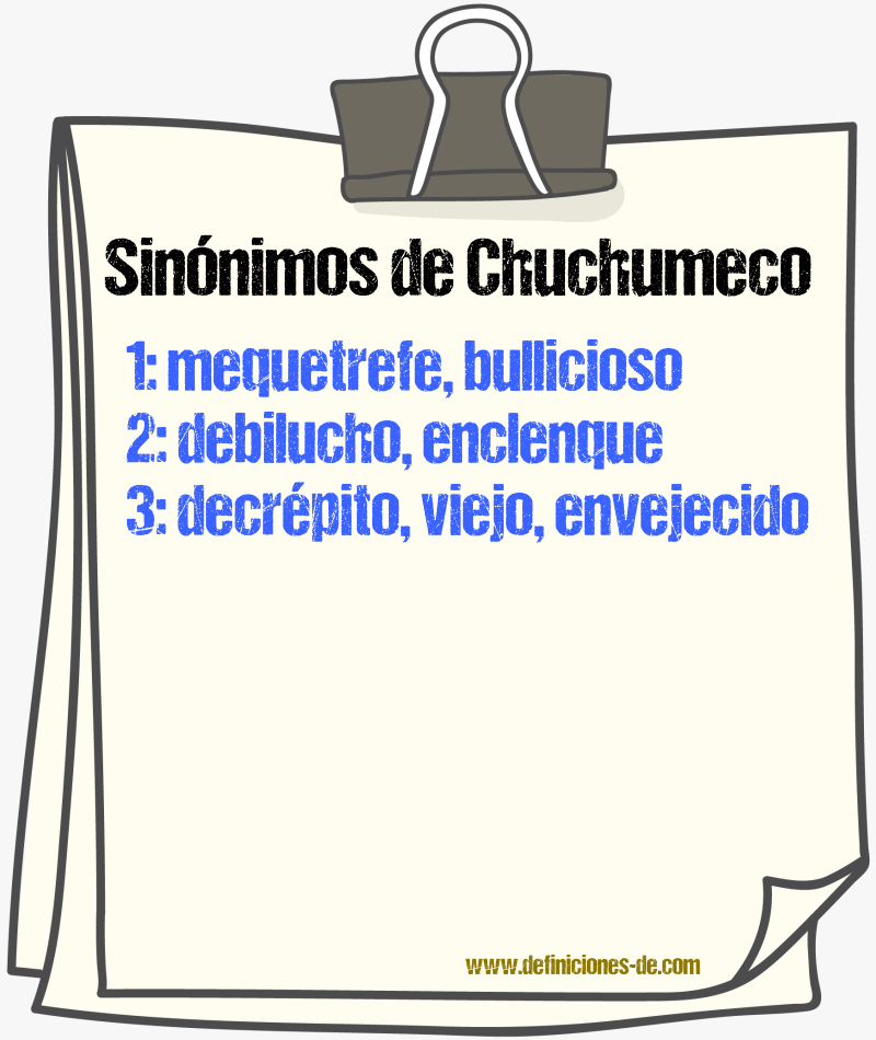 Sinnimos de chuchumeco