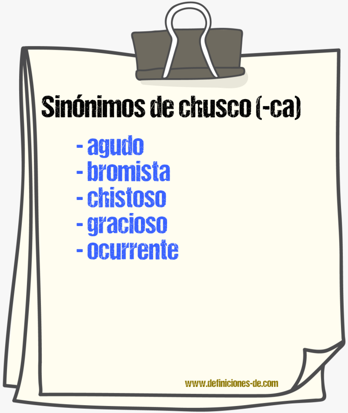 Sinnimos de chusco