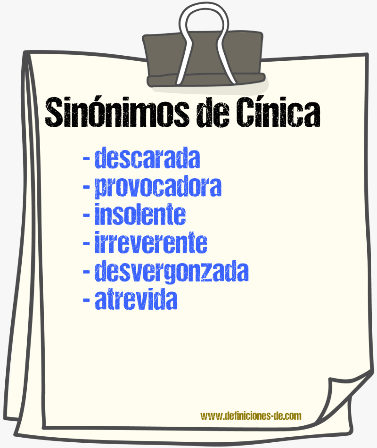 Sinónimos de cínica