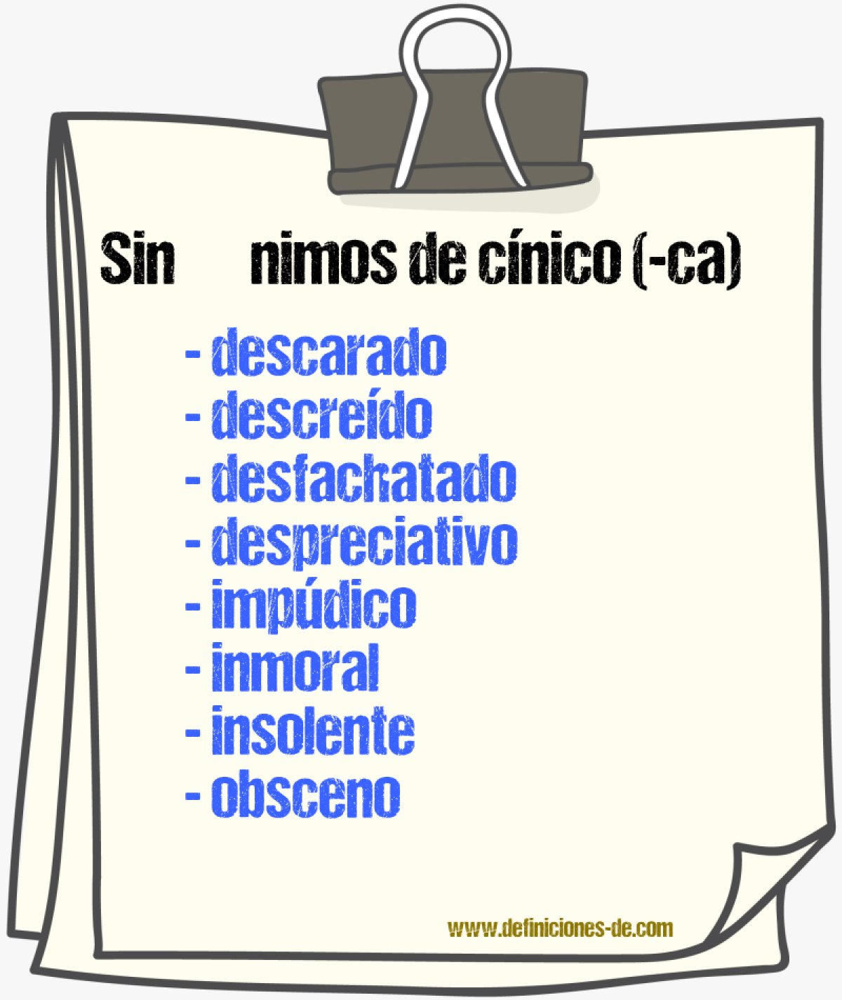 Sinnimos de cnico