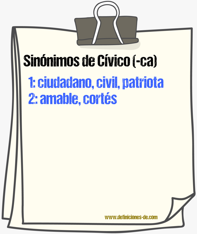 Sinnimos de cvico