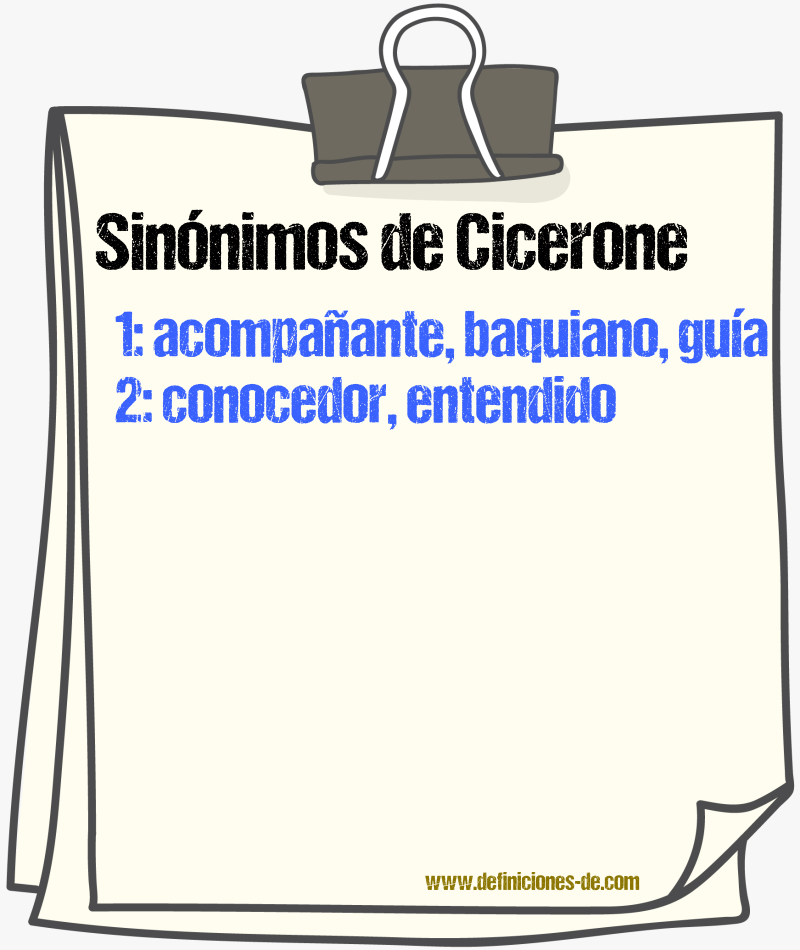 Sinnimos de cicerone