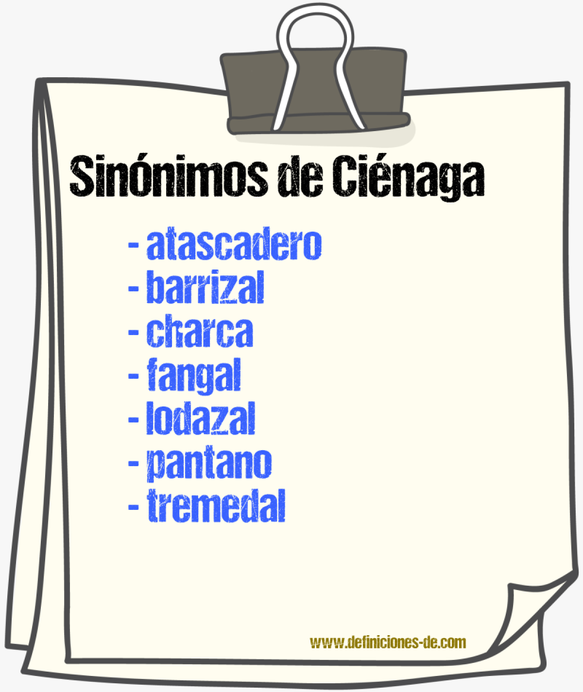 Sinnimos de cinaga