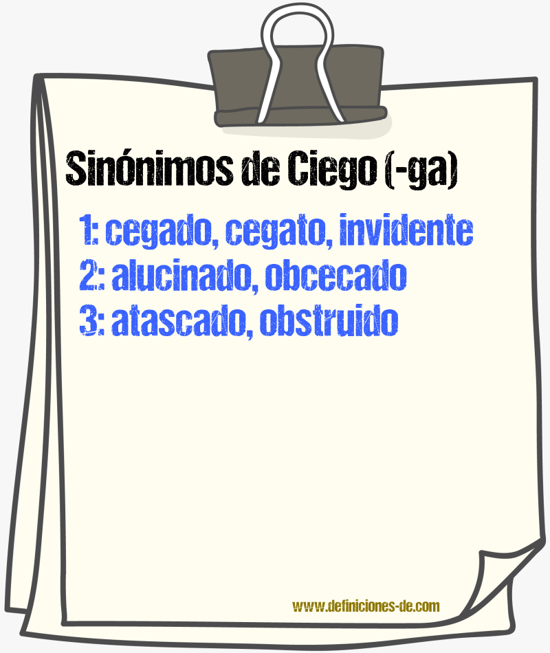 Sinnimos de ciego