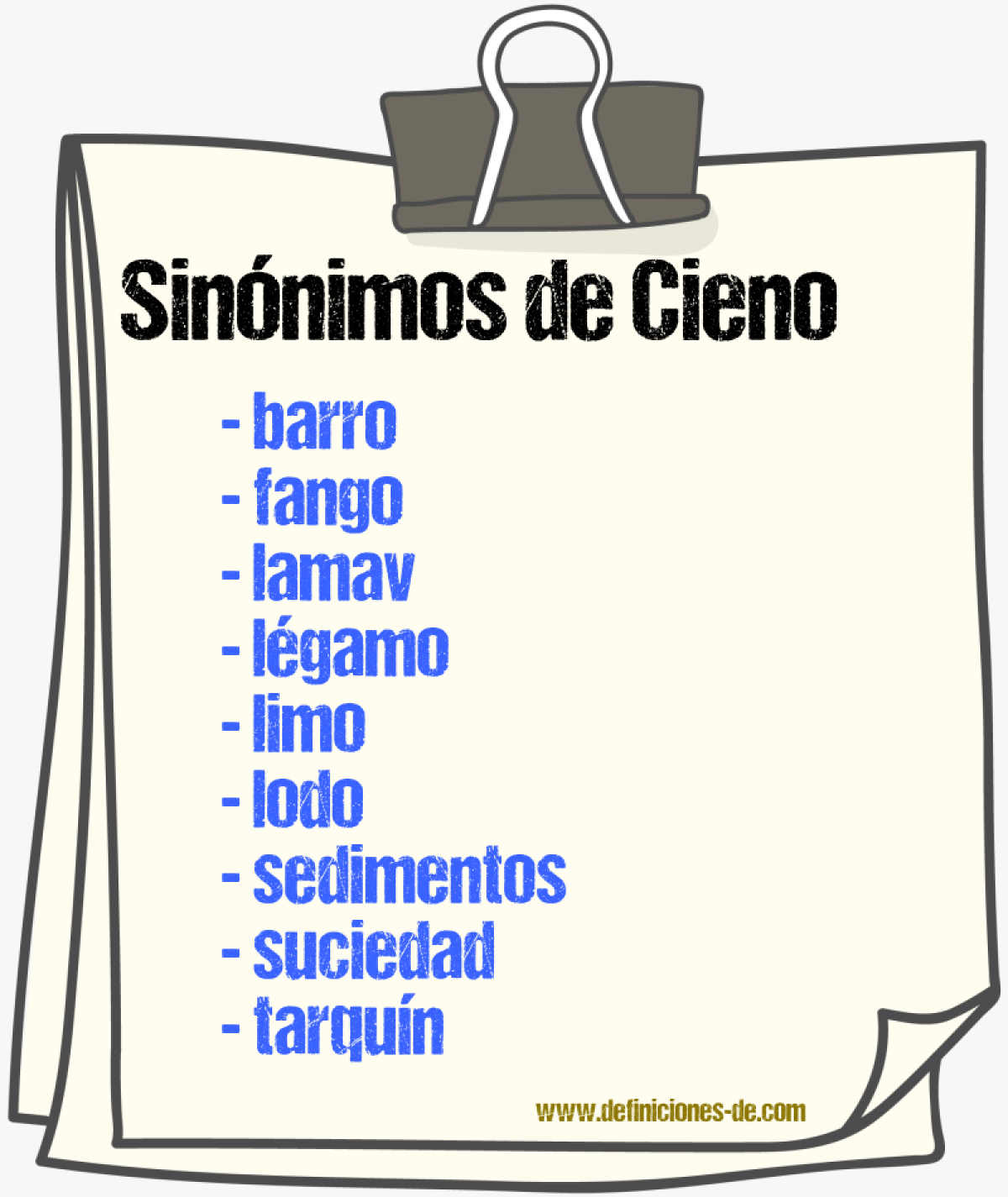 Sinnimos de cieno