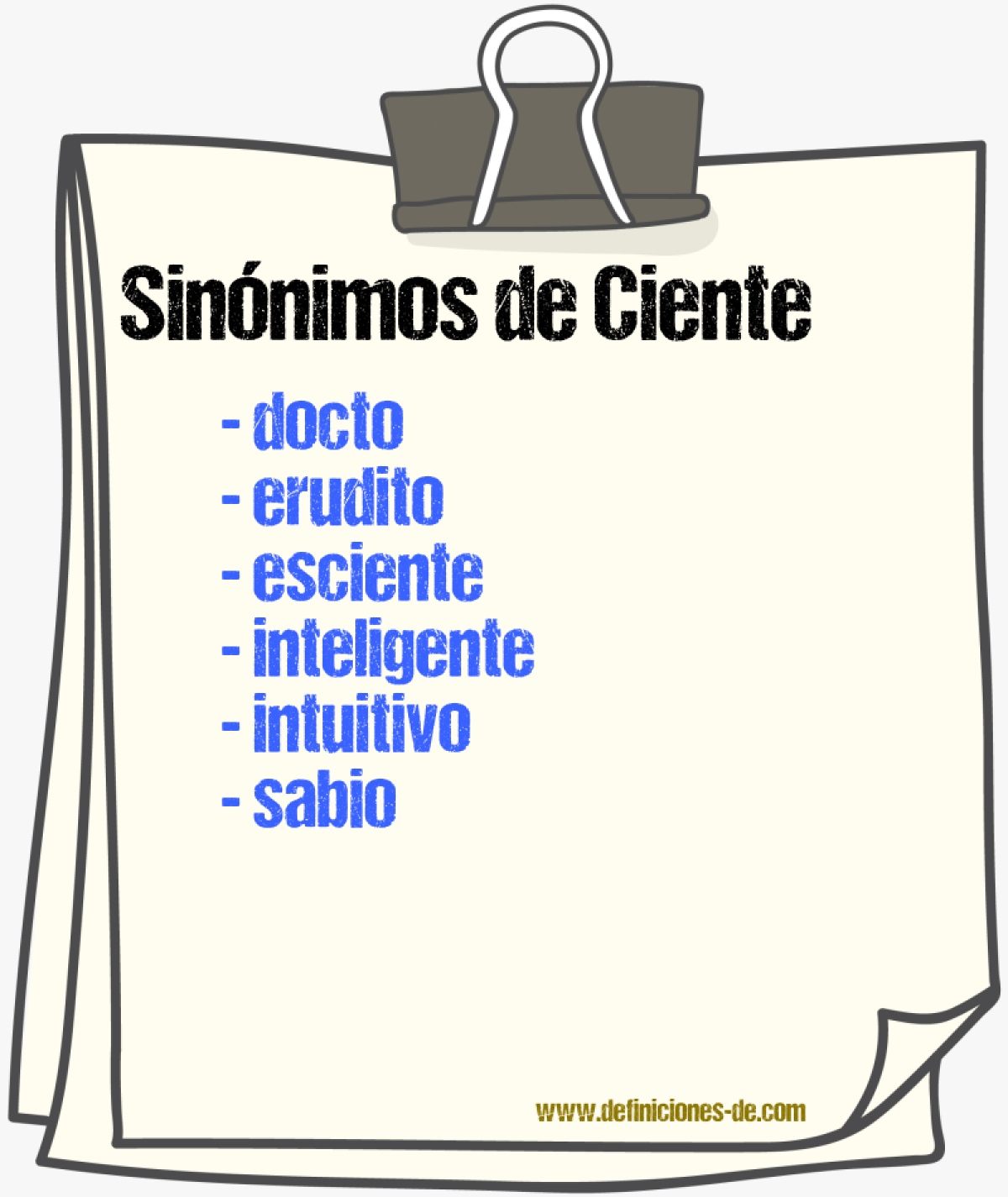 Sinnimos de ciente