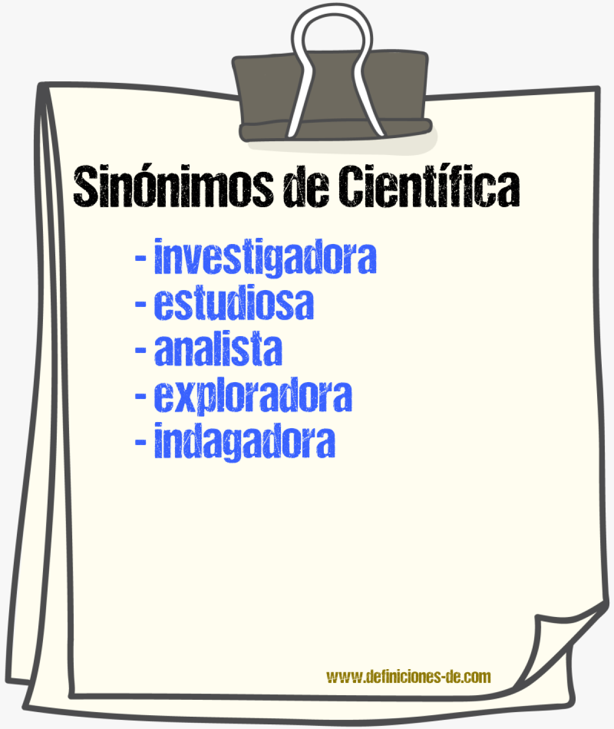 Sinónimos de científica