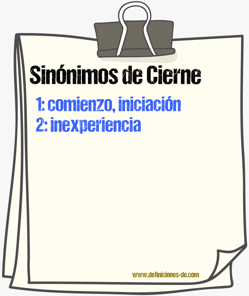 Sinnimos de cierne