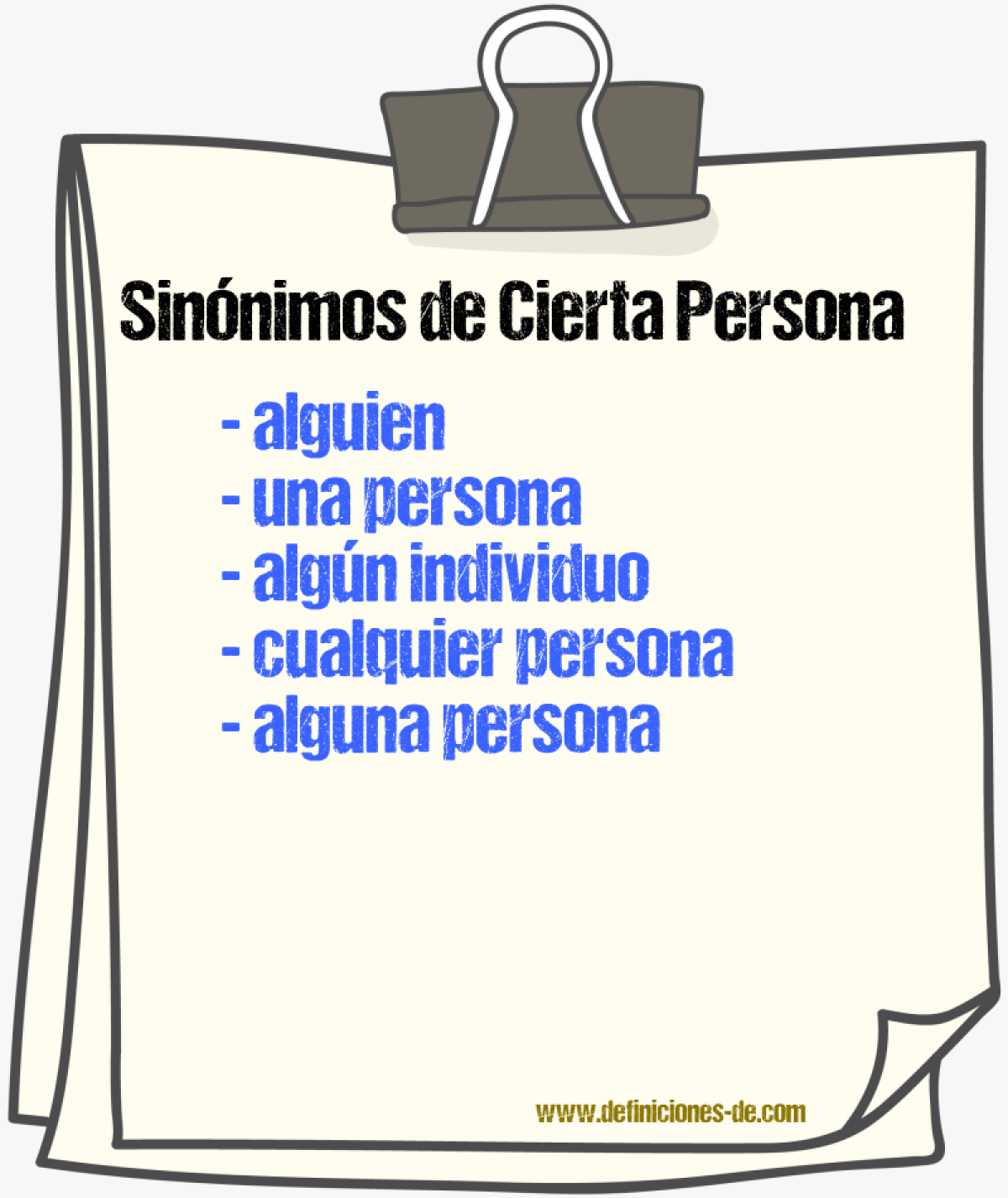 Sinónimos de cierta persona